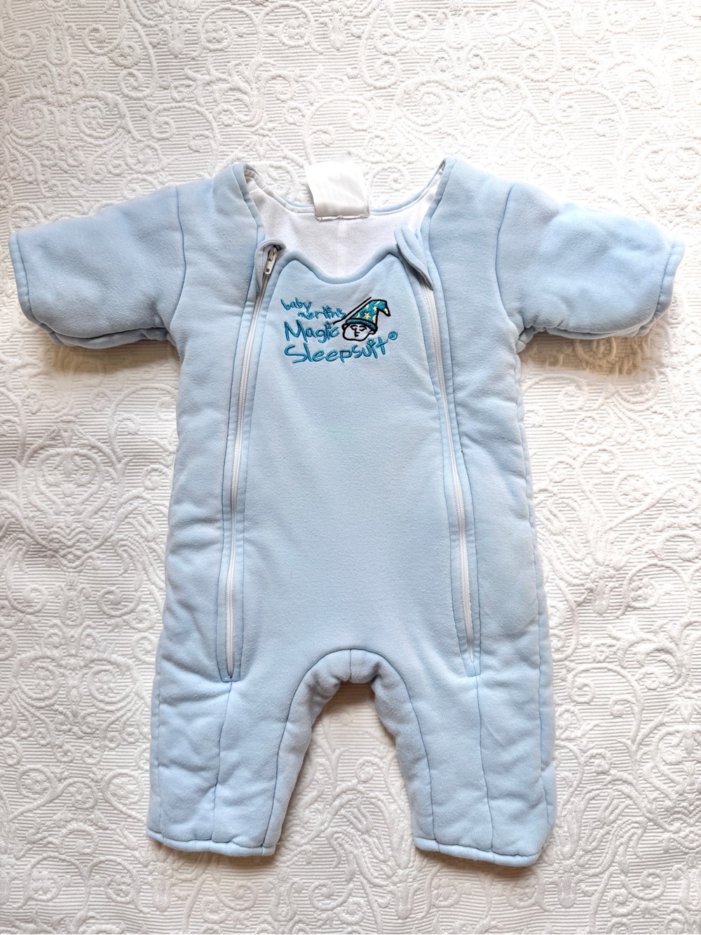 3-6M 🧙🏻‍♂️ Baby Merlin Magic Sleepsuit Blue Cotton Size Small